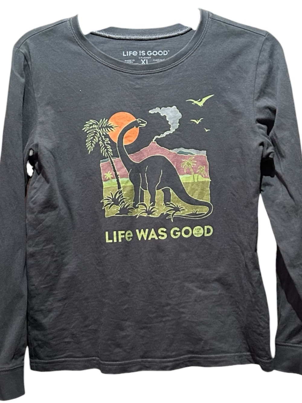 Life is Good size xl (14)  Life Was Good” dinosaur T-Shirti